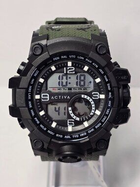Activa Endurance X Invicta Mens Digital Watch - 54.5mm, Green, Camo (ACW435-004)